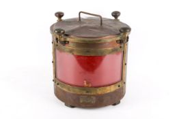 A ship's copper and brass 'port' lantern. Numbered 'AP8025R' to the base.