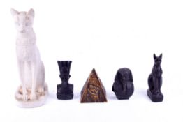 A group of five assorted Egypt related collectables.
