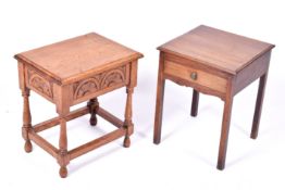 Two assorted wooden side tables.