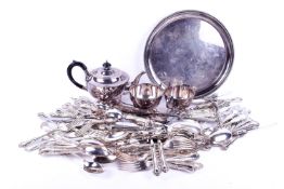 A collection of assorted silver plate.