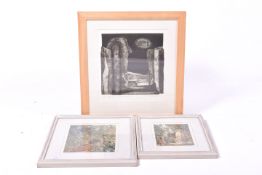 Three contemporary etchings. Including two signed June Hicks (1935) - 'Old Gateway' no.