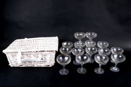 A collection of assorted Babycham coupe glasses. H10.
