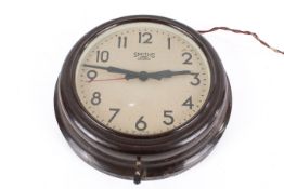 A Smith Bakelite cased Sectric wall clock, Braided flex and plug present. Untested.