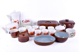 A mid-century Wedgwood 'Corn Poppy' tea and coffee service, designed by Susie Cooper.
