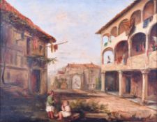 In the manner of Richard Parkes Benington, oil on board.