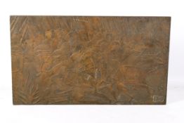 Fibreglass low relief panel depicting 'Norman soldiers in battle'.