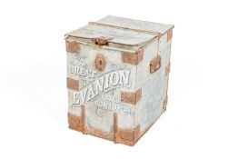 A tinplate strong box.