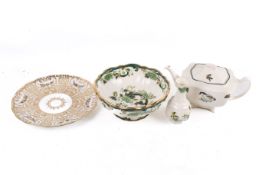 A group of four assorted vintage ceramic items. Including a tea pot and two Mason's Ironstone, etc.