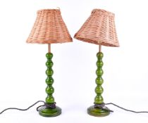 A pair of contemporary Pooky Bayou table lamps.