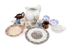 A collection of assorted 19th and 20th century ceramics. Including Pearl and lustreware items.