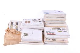 A collection of assorted first day covers and stamp related post cards.