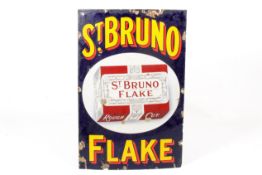 'St Bruno Flake Rough Cut' tobacco enamel advertising sign.