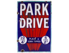 'Park Drive', tobacco advertising enamel sign. 50.5cm x 76.