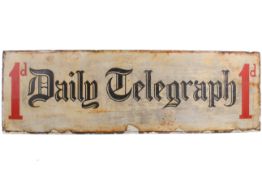 'Daily Telegraph 1d' enamel advertising sign.