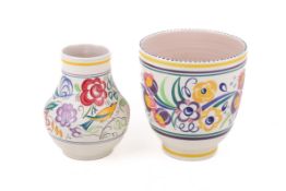 Two Poole Pottery Delphis vases.