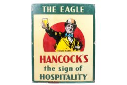 'The Eagle Hancock's Hospitality' enamel advertising sign. 90cm x 112.