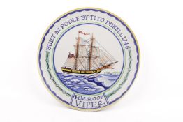 A circa 1976 Poole Pottery ship dish 'H M Sloop Viper'.
