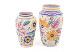 Two Poole Pottery vases.