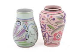 Two Poole Pottery vases.