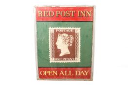'Courage Red Post Inn' double sided public house metal sign, Peasdown St. John. 89.