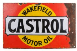 'Castrol Motor Oil Wakefield' enamel double sided advertising sign. 54.