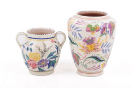 Two mid-century Poole Pottery vases.