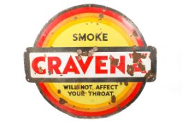 Large Craven tobacco enamel advertising sign.