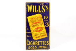 'Wills's Gold Flake' cigarettes enamel advertising sign. 45.5cm x 91.