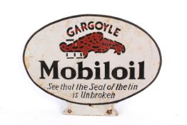 'Mobiloil Gargoyle' oval enamel advertising sign. 39.