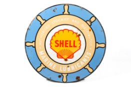Petroliana - 'Shell Marine Lubricants' enamel advertising sign.