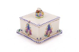 A Carter, Stabler & Adams Poole Pottery honey box, cover and stand, circa 1930s.