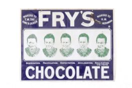 A reproduction Fry's Chocolate 'Five Boys' enamel advertising sign.