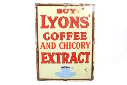 'Buy Lyons' Coffee And Chicory Extract' enamel advertising sign. 76cm x 101.