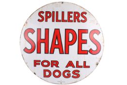 'Spillars Sharps For All Dogs' circular enamel advertising sign.