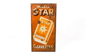 'Wills's Star Cigarettes' enamel advertising sign. 45.