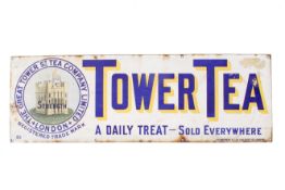 Tower Tea enamel advertising sign. 91.5cm x 30.