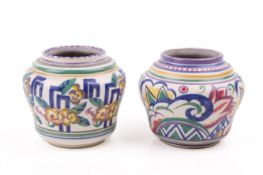 Two similar Carter, Stabler & Adams Poole Pottery vases.