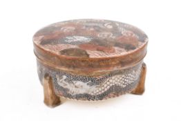 A Japanese Satsuma footed dish and cover.
