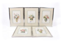 A set of five Chinese 19th/early 20th century paintings on silk.