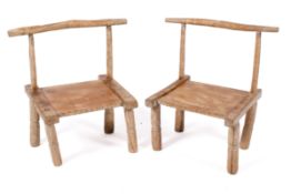 A pair of 19th century tribal stools - Baule Ivory coast.