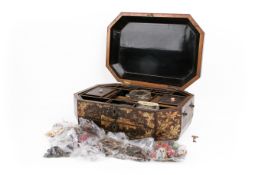 A late 19th century Chinese lacquer work box.