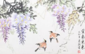 A large contemporary Chinese watercolour.