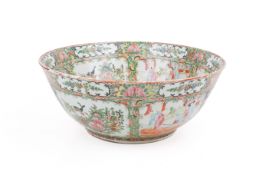 An early 20th century Chinese Canton enamel punch bowl.