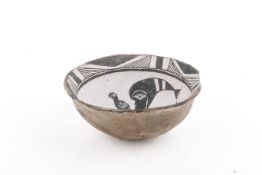 A New Mexico Mimbres pottery bowl.