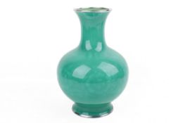 An early 20th century Japanese Ando green wireless cloisonné vase.
