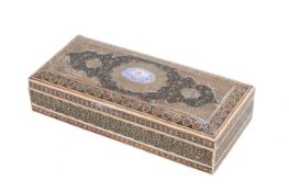 An Anglo-Persian khatam inlaid mosaic box.