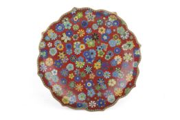 A Japanese millefleur cloisonné lobed dish.