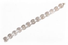 A 20th century Chinese Wang Hing silver panel necklace.