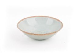 A Chinese qingbai style pale blue glazed bowl.