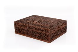 A late 19th century Indian Mysore wooden box.